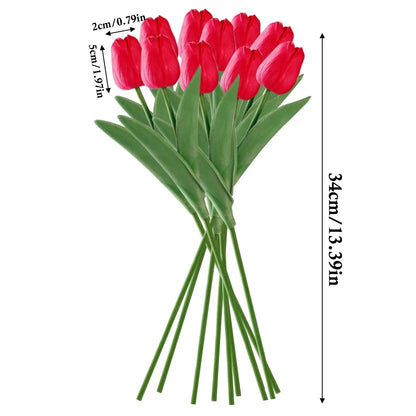 Artificial Silk Flower Arrangement Set, 10 Pieces for Indoor Display