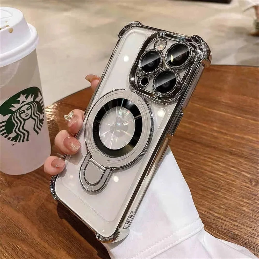 iPhone Case with Magnetic Ring and Built In Stand