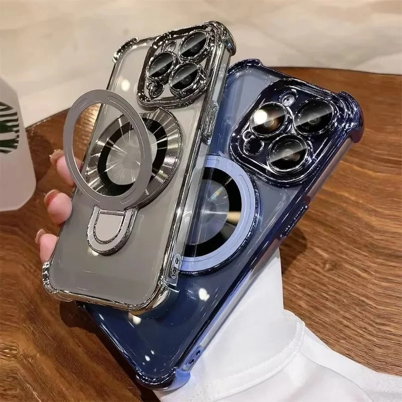 iPhone Case with Magnetic Ring and Built In Stand