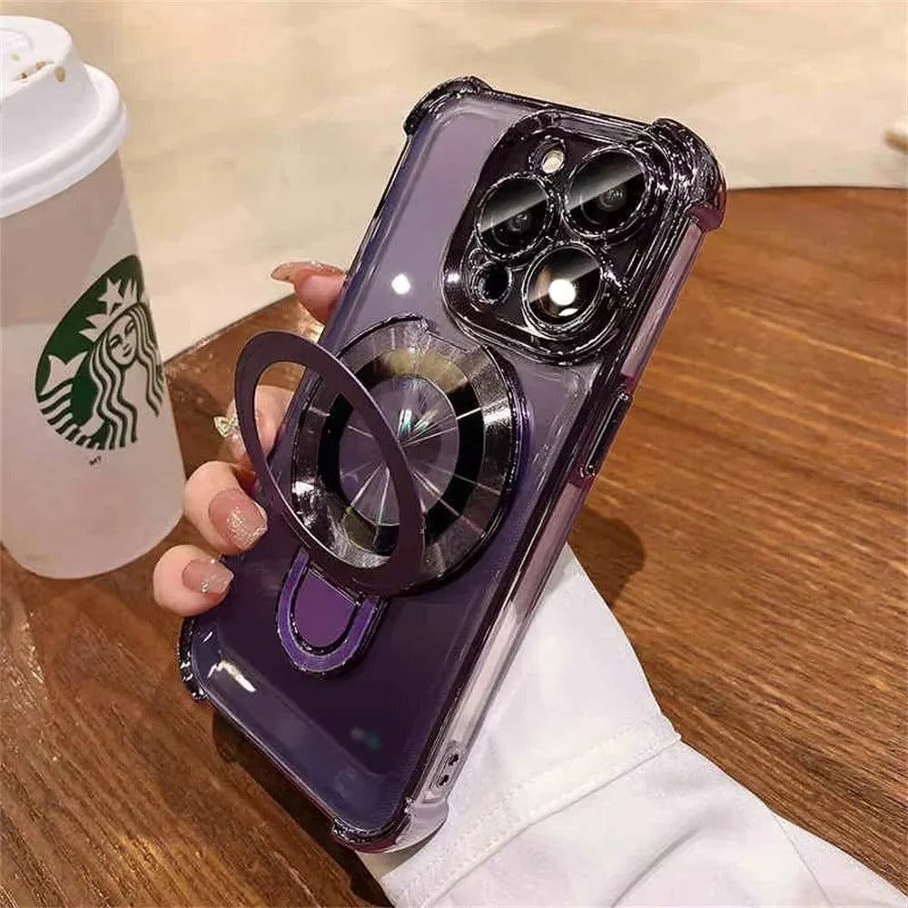 iPhone Case with Magnetic Ring and Built In Stand