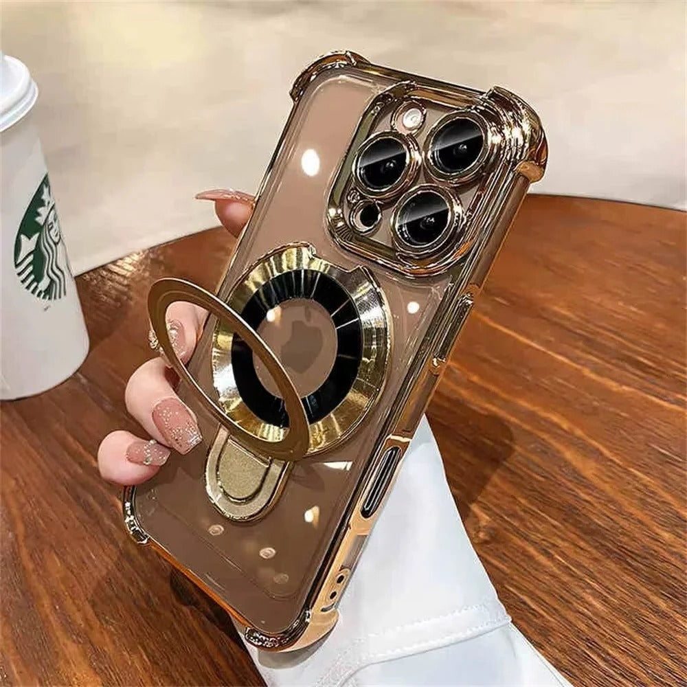 iPhone Case with Magnetic Ring and Built In Stand