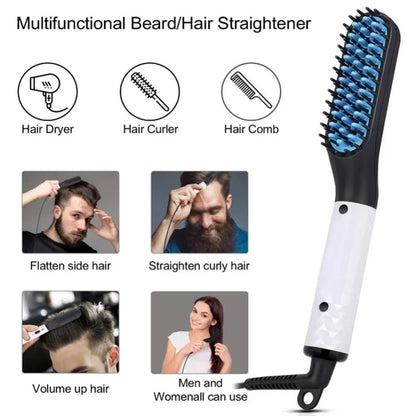 Portable Mini Beard Straightening Brush Ceramic for Quick Heating