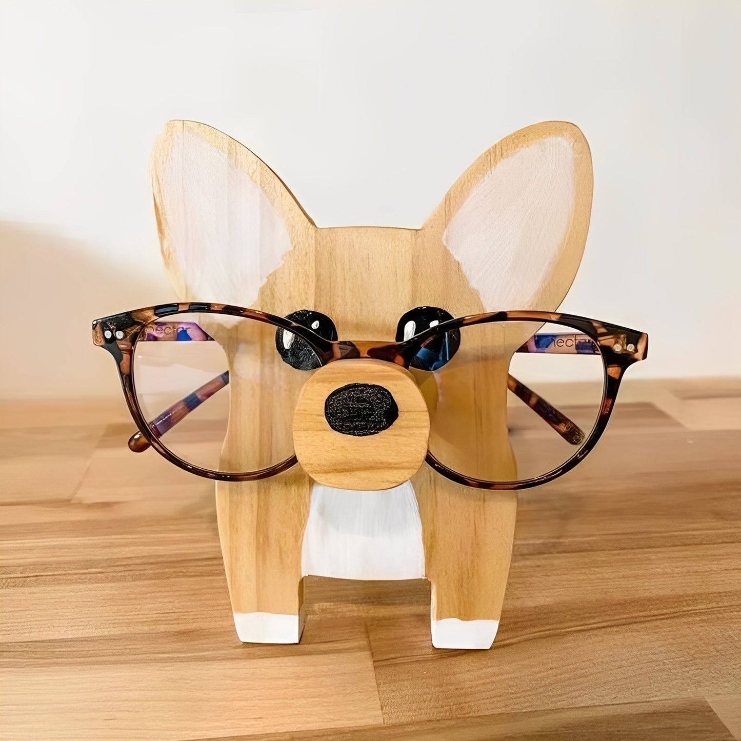 Cute Puppy Dog Wooden Glasses Holder for Desk Home and Office