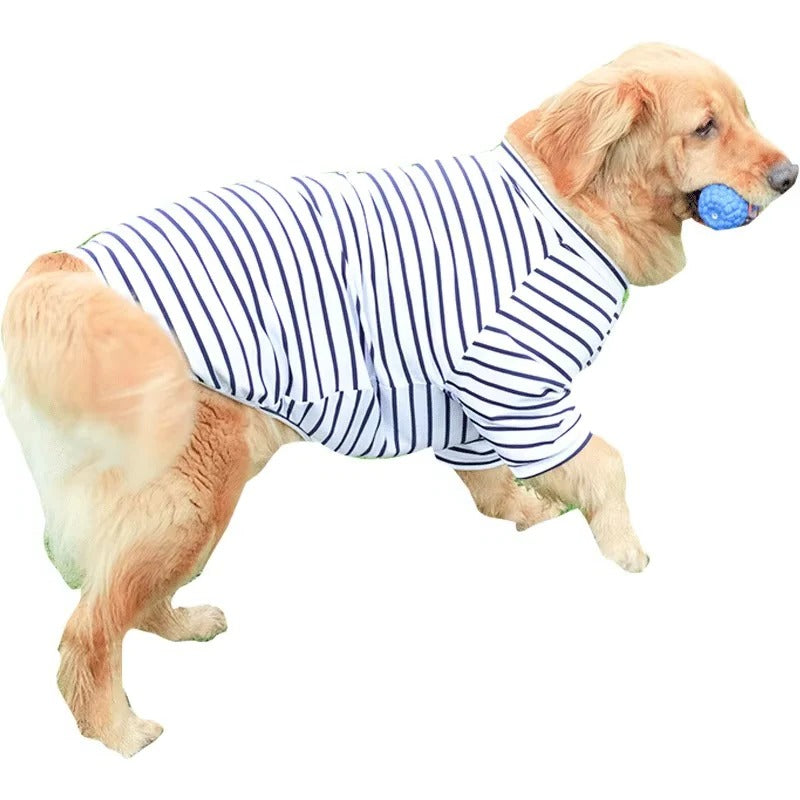 Dog Cotton Stripe T Shirt Lightweight and Breathable Pet Summer Wear