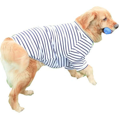 Dog Cotton Stripe T Shirt Lightweight and Breathable Pet Summer Wear