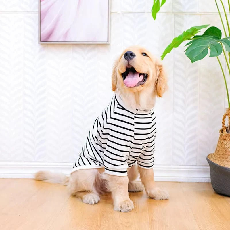Dog Cotton Stripe T Shirt Lightweight and Breathable Pet Summer Wear