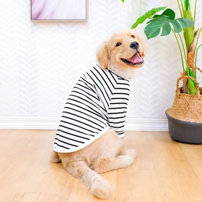 Dog Cotton Stripe T Shirt Lightweight and Breathable Pet Summer Wear