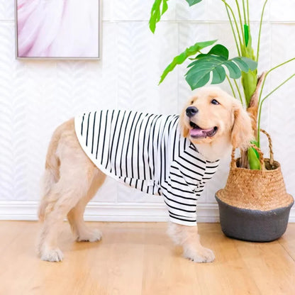 Dog Cotton Stripe T Shirt Lightweight and Breathable Pet Summer Wear