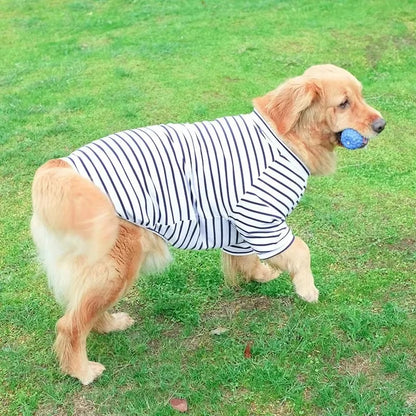 Dog Cotton Stripe T Shirt Lightweight and Breathable Pet Summer Wear