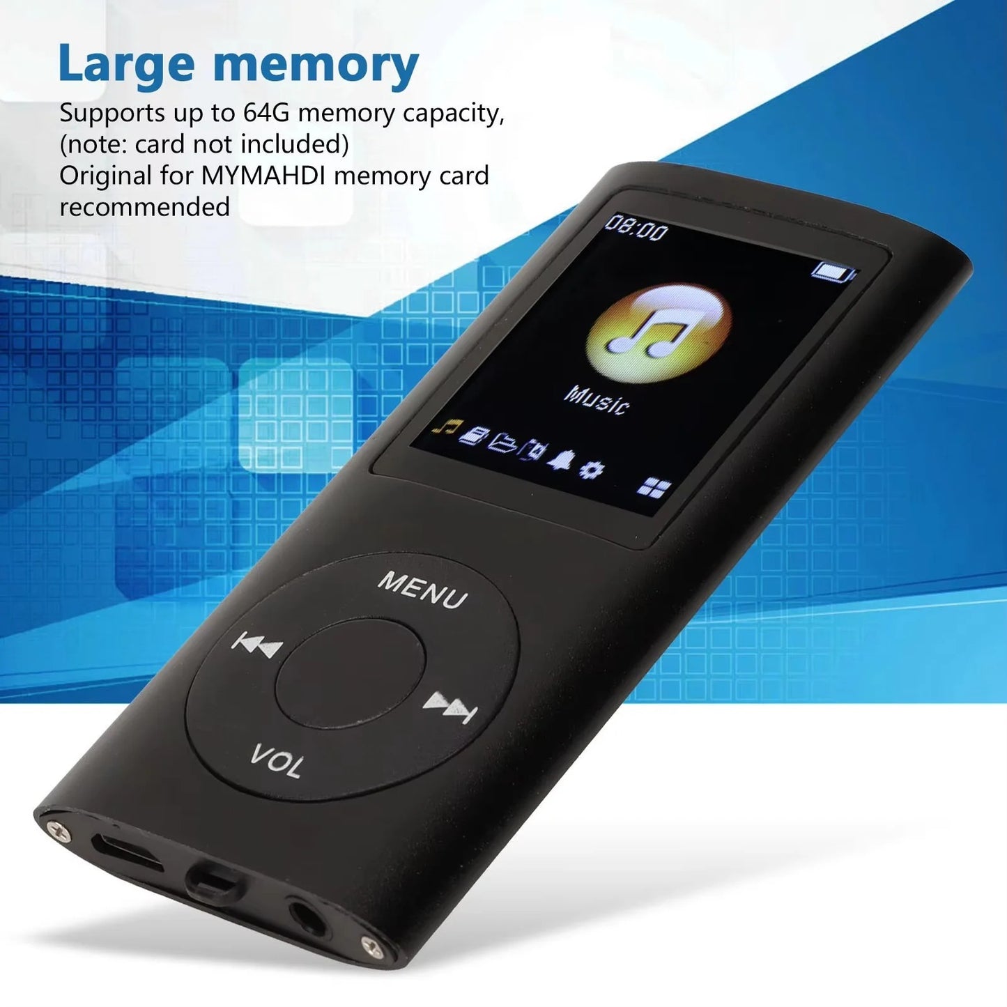 Compact Digital MP3 Player with 1.8 inch LCD Screen and Video Function