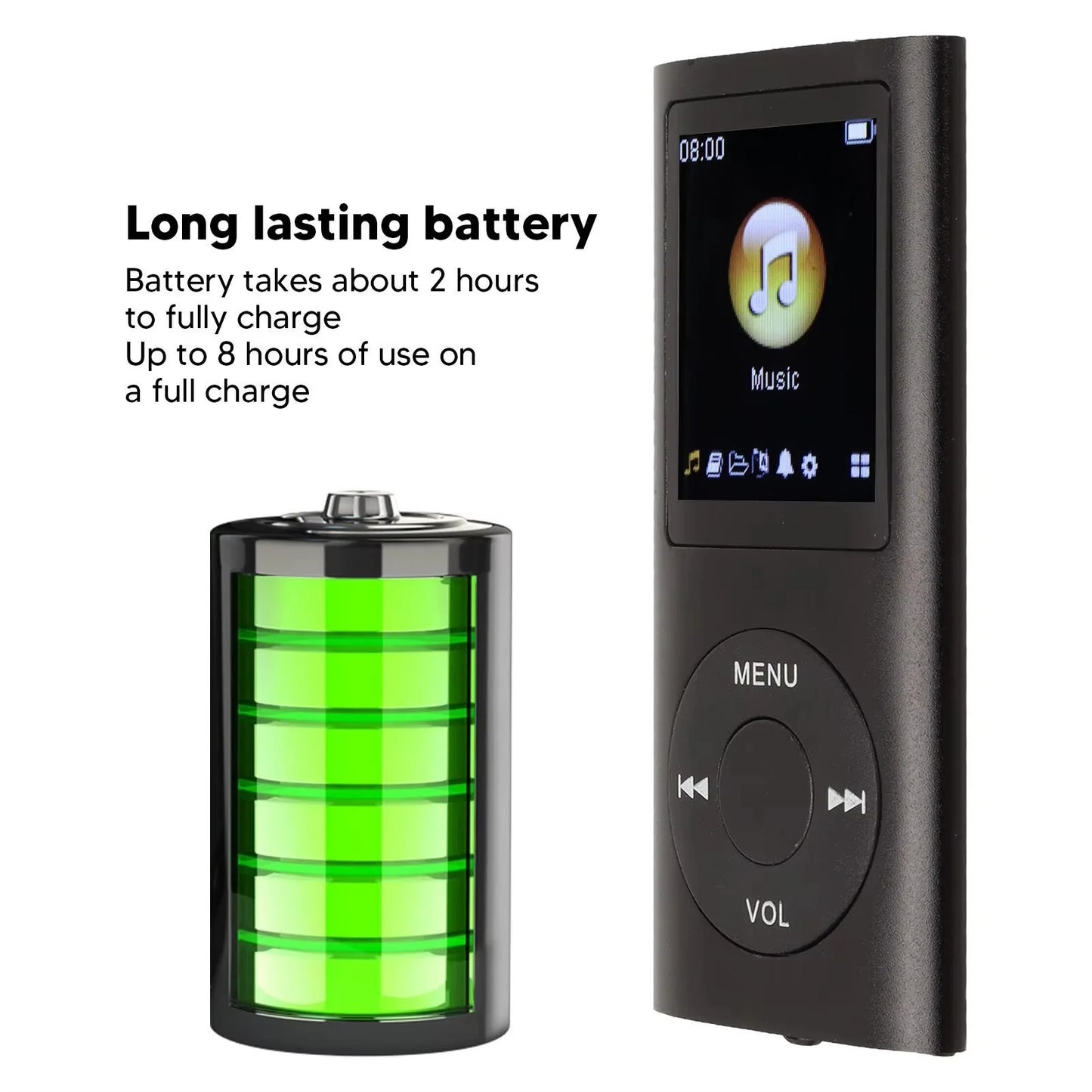 Compact Digital MP3 Player with 1.8 inch LCD Screen and Video Function