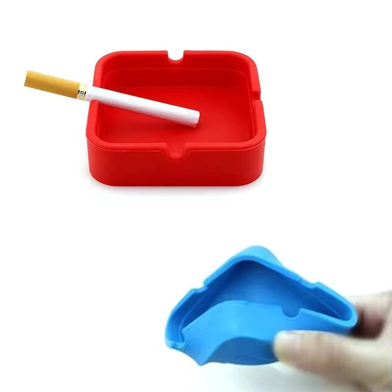 Square Silicone Ashtray with Portable Case