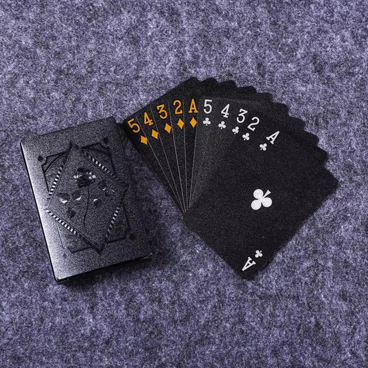 Luxury Black and Gold Playing Cards with Waterproof Finish