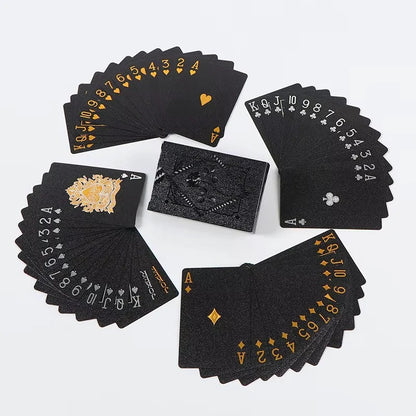 Luxury Black and Gold Playing Cards with Waterproof Finish