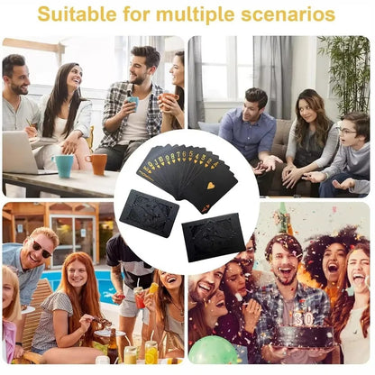 Luxury Black and Gold Playing Cards with Waterproof Finish