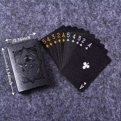 Luxury Black and Gold Playing Cards with Waterproof Finish