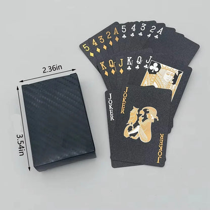 Luxury Black and Gold Playing Cards with Waterproof Finish