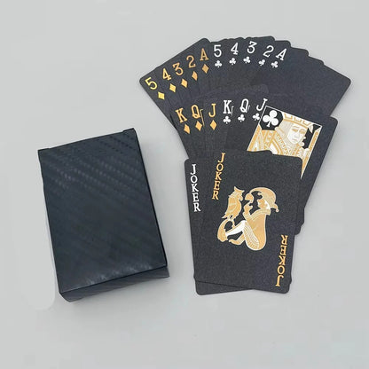 Luxury Black and Gold Playing Cards with Waterproof Finish