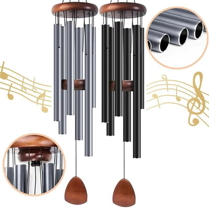 Weatherproof Aluminum and Wood Wind Chimes for Garden and Patio