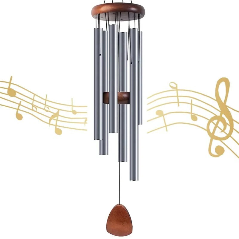 Weatherproof Aluminum and Wood Wind Chimes for Garden and Patio