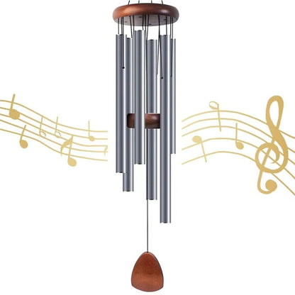 Weatherproof Aluminum and Wood Wind Chimes for Garden and Patio