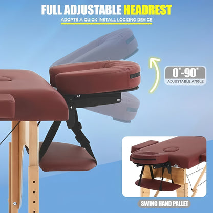 Portable Massage Table with Supportive Frame and Cushioning