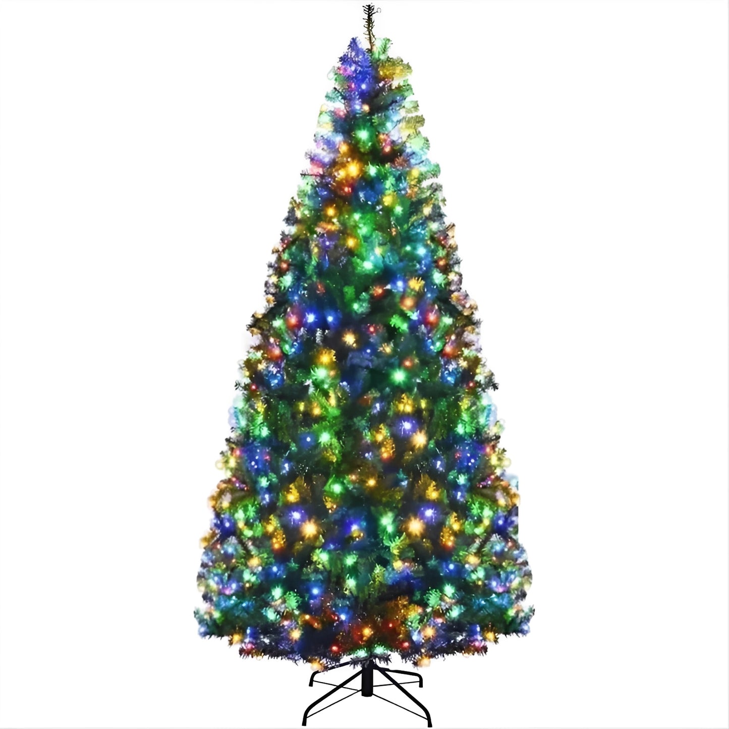 7FT Pre Lit Artificial Christmas Tree with Multicolored LED Lights
