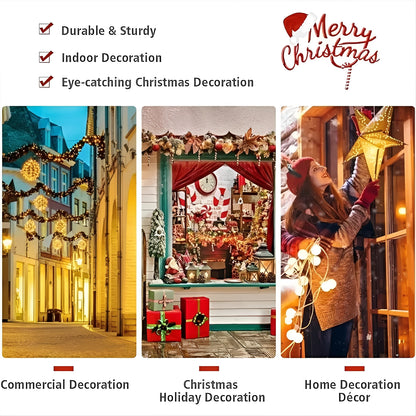 7FT Pre Lit Artificial Christmas Tree with Multicolored LED Lights