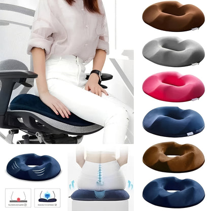 Portable Seat Cushion with Central Opening and Washable Cover