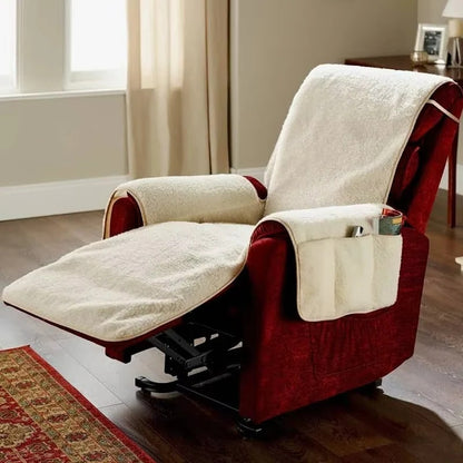 Plush Fleece Recliner and Armchair Cover with Textured Backing