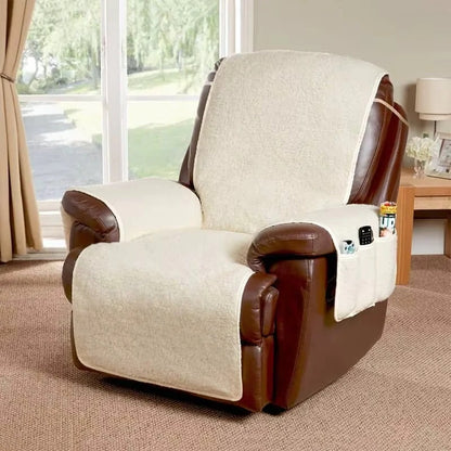 Plush Fleece Recliner and Armchair Cover with Textured Backing