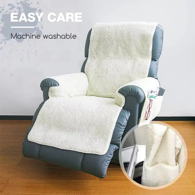 Plush Fleece Recliner and Armchair Cover with Textured Backing