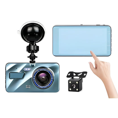 Front and Rear Dual Lens Dash Cam with 4 Inch Display