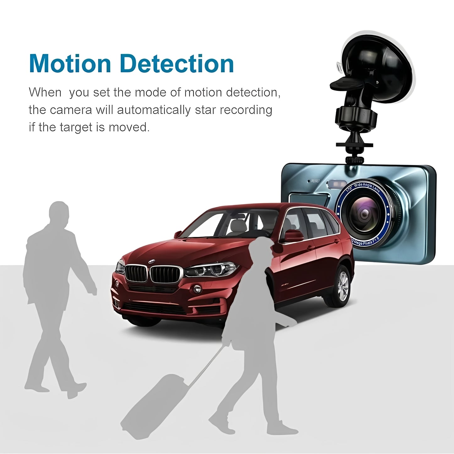 Front and Rear Dual Lens Dash Cam with 4 Inch Display