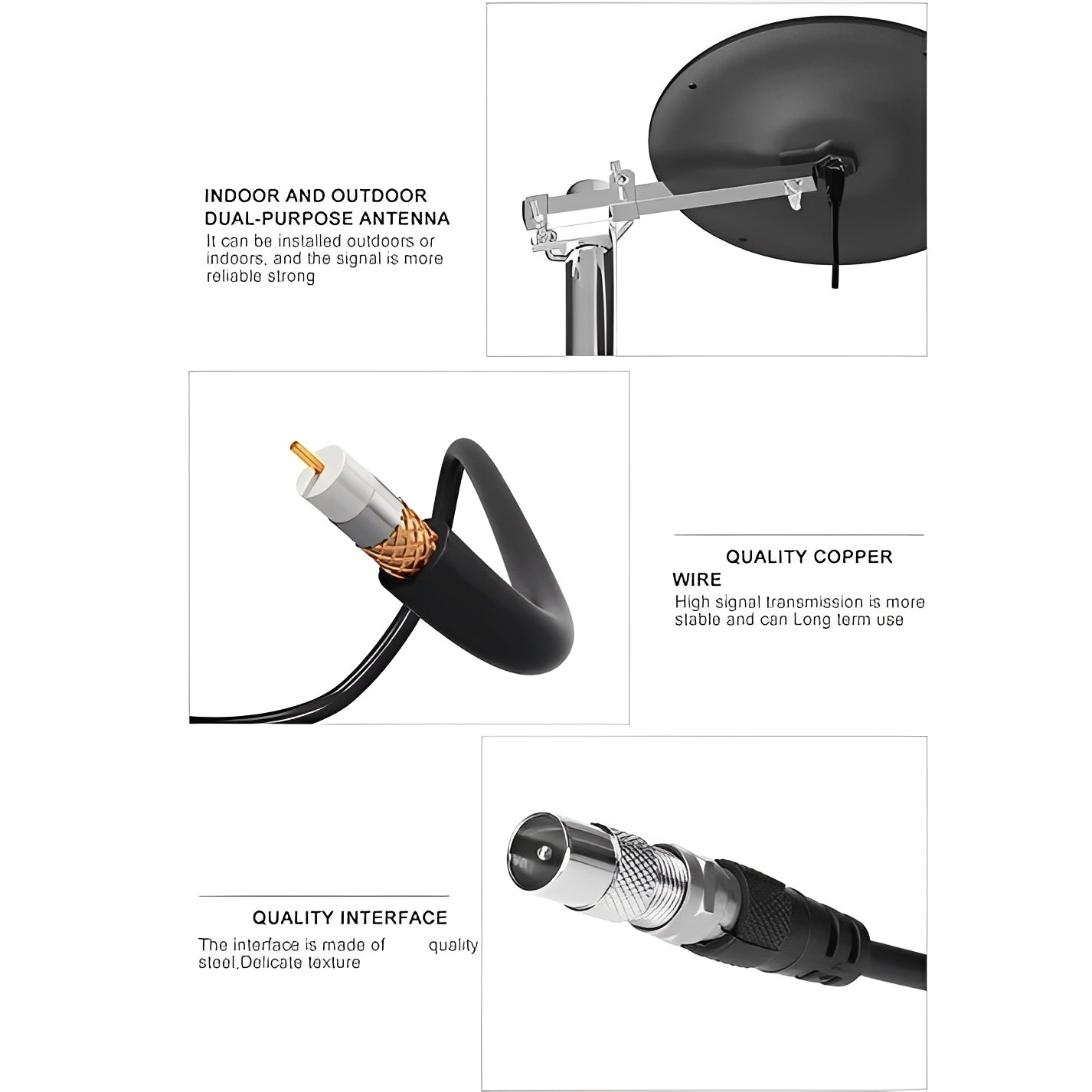 Digital Outdoor HDTV Antenna for Long-Range Signal Capture and Reception