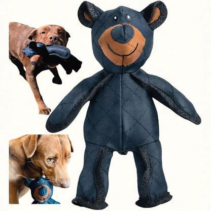 Plush Bear Dog Toy with Squeaker for Indoor Play