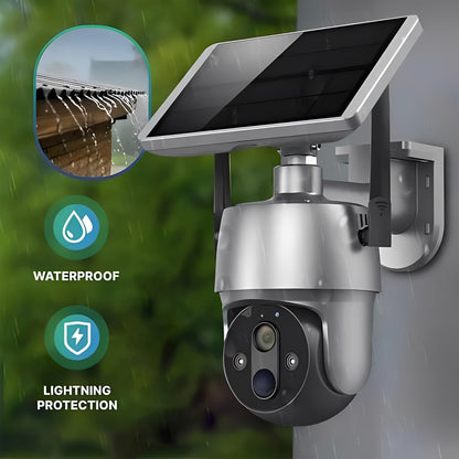 Solar Powered Outdoor Camera with Motion Detection and Audio