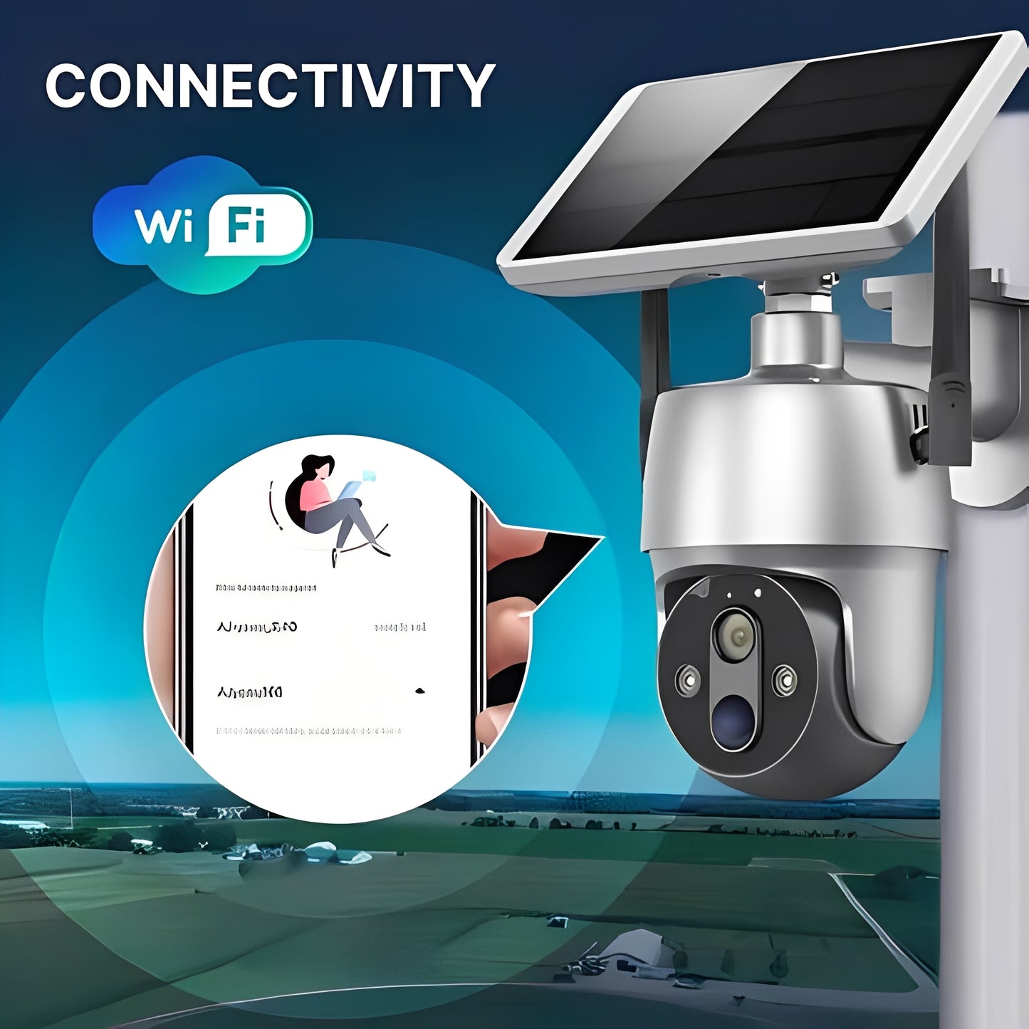 Solar Powered Outdoor Camera with Motion Detection and Audio