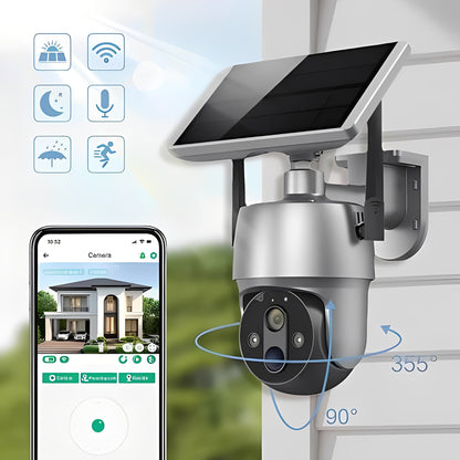 Solar Powered Outdoor Camera with Motion Detection and Audio