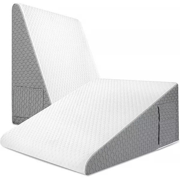 Angled Support Wedge Pillow with Side Pockets