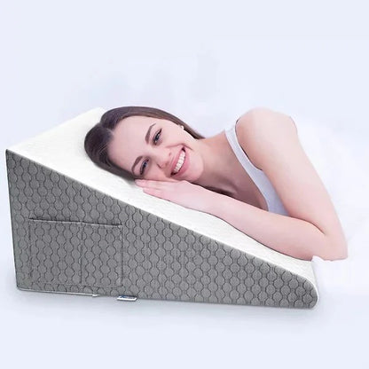 Angled Support Wedge Pillow with Side Pockets