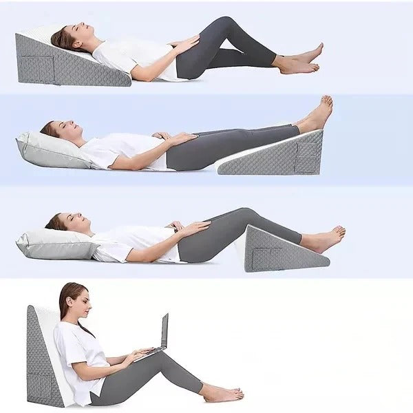 Angled Support Wedge Pillow with Side Pockets