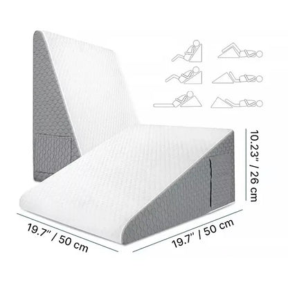 Angled Support Wedge Pillow with Side Pockets