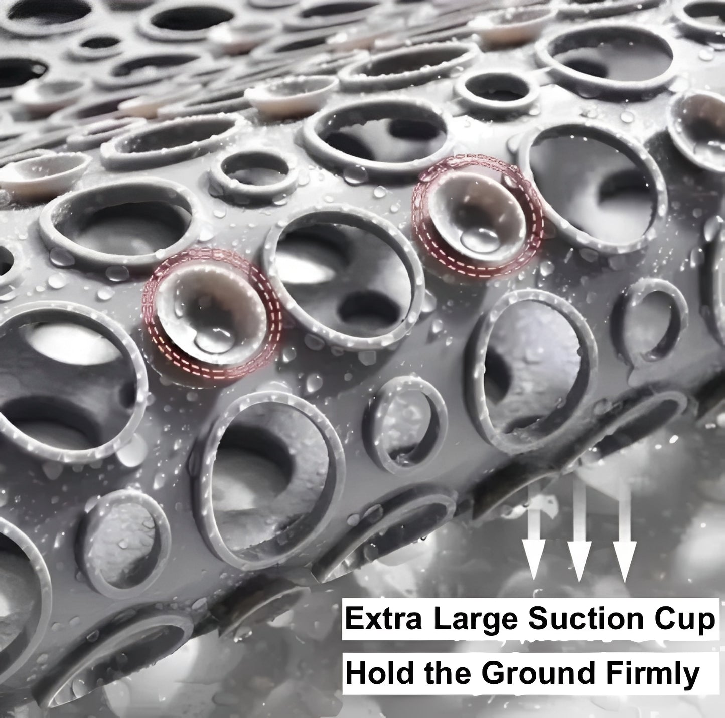 Shower Mat with Square Frame and Suction Cup Grid