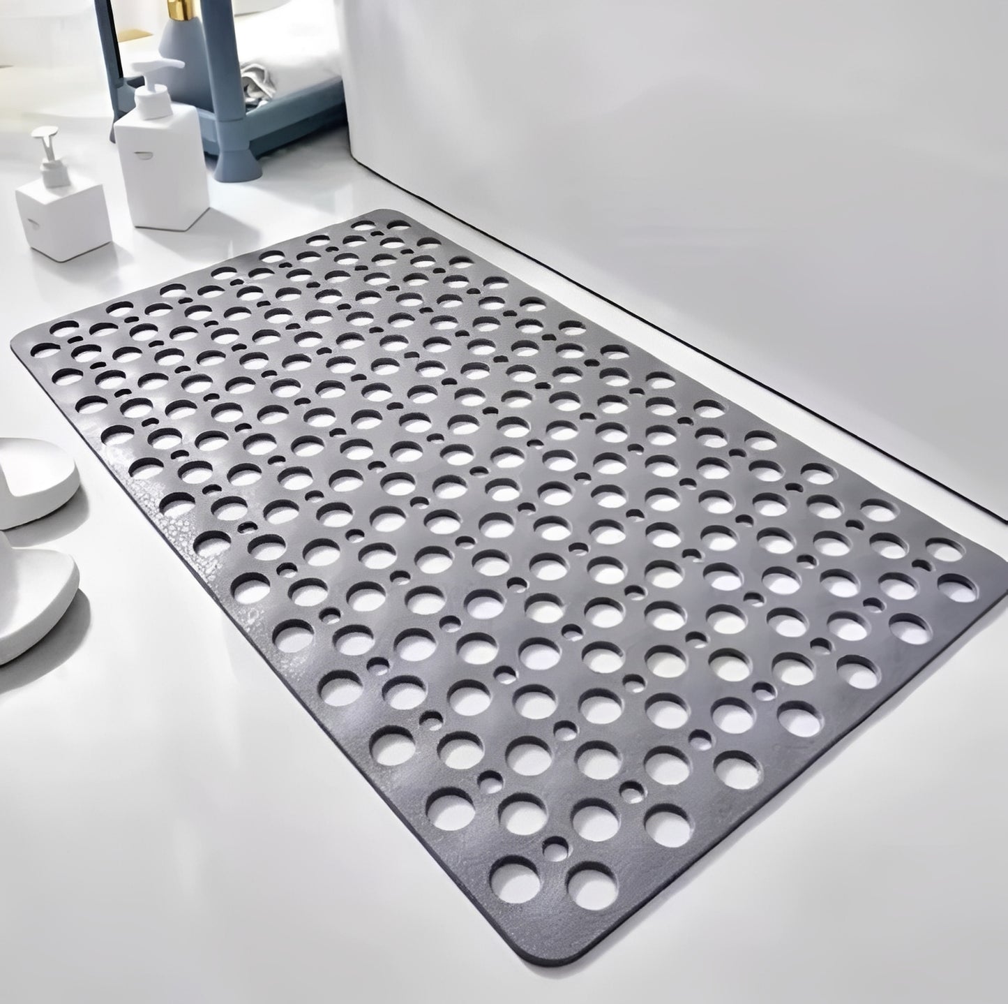 Shower Mat with Square Frame and Suction Cup Grid