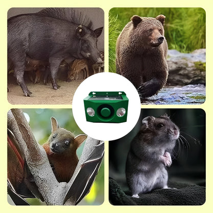 Solar Powered Animal Repellent with Warning Light System