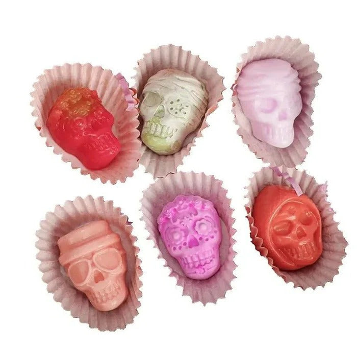 Skull Shaped Silicone Ice Cube Tray with 10 Cavities for Themed Drinks