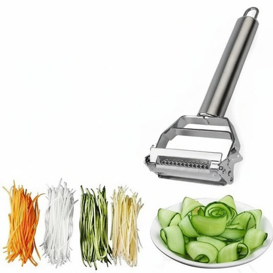 Stainless Steel Vegetable Peeler with Julienne Blade Attachment