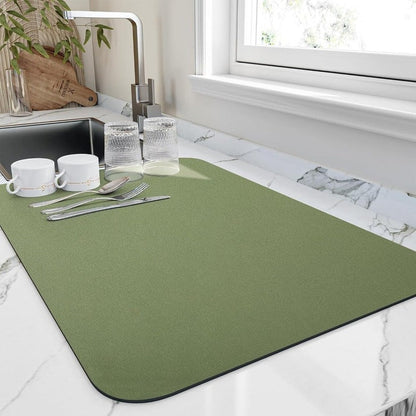 Kitchen Dish Drying Mat with Quick Absorbent Microfiber