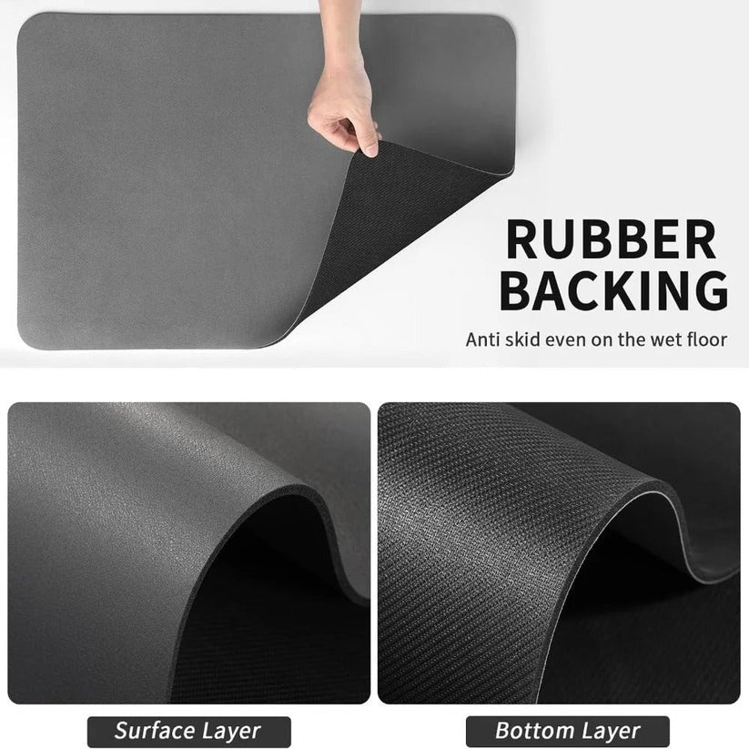 Kitchen Dish Drying Mat with Quick Absorbent Microfiber